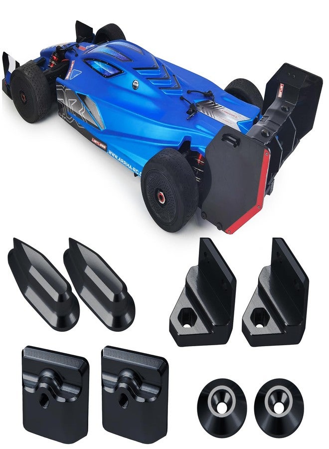 قطع ترقية تثبيت الجناح الخلفي المعدني من WEFEINO لسيارة الزحف ARR-ma Limitless F1 RC بمقياس 1/7 (أسود) - Image 3